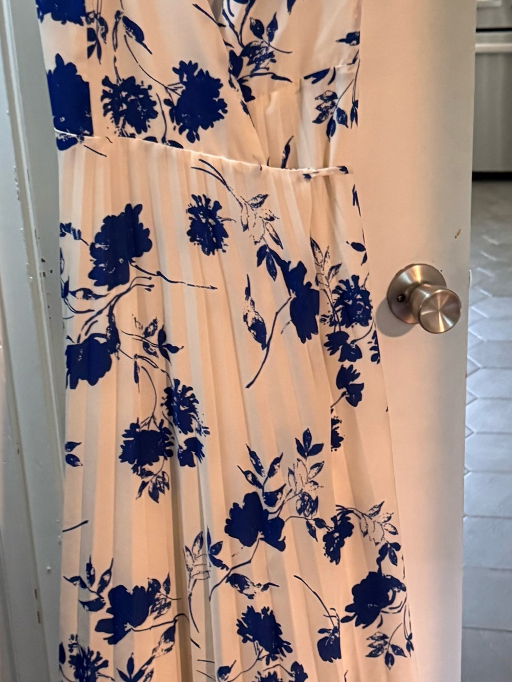 Lulu's White Dress with Teal Hanger Accent